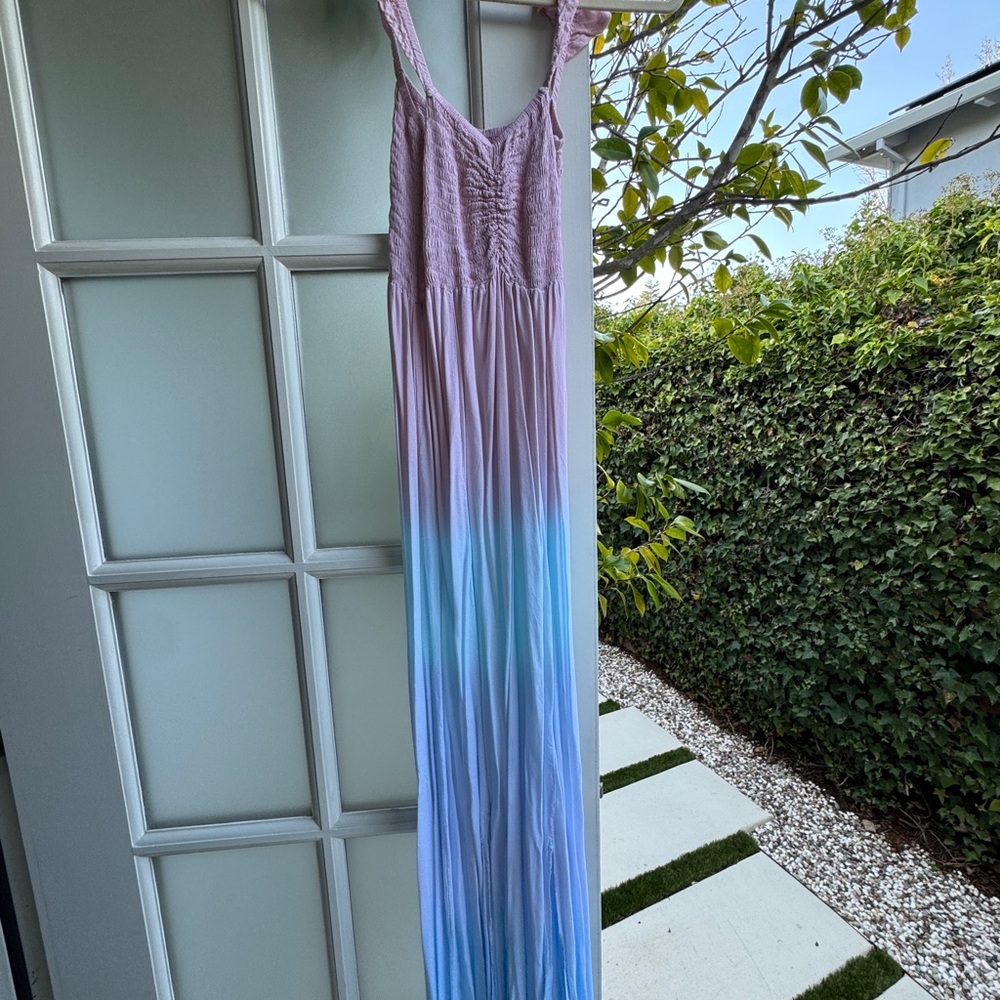 Pink and Blue Ombre Maxi Dress